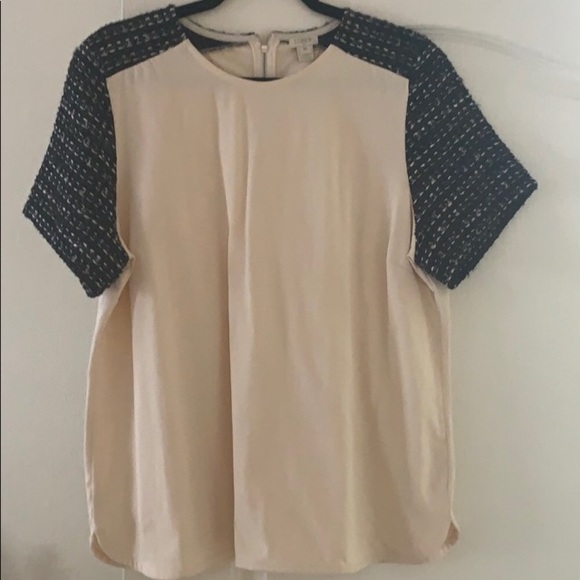 J Crew Tweed Sleeve Top - Picture 2 of 4